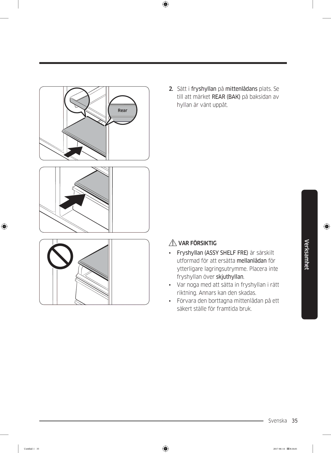 Samsung RF60J9020WZ/EE manual Svenska 35  